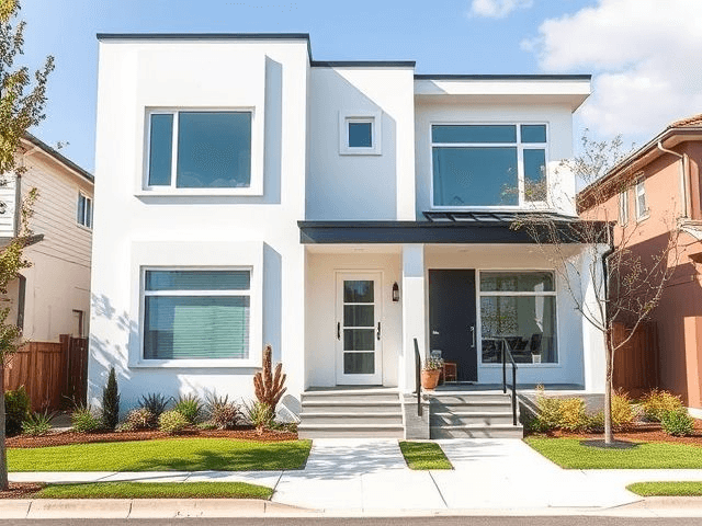 Dokončená fasáda domu